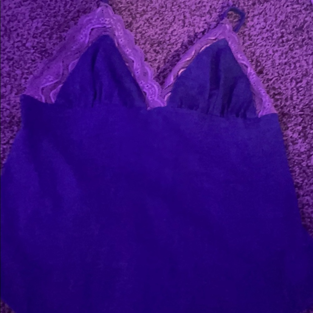 Denim and Purple Lace Bodysuit